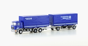 MiNis LC4636 - N - MAN F90 Wechselpritschen-Hängerzug THW